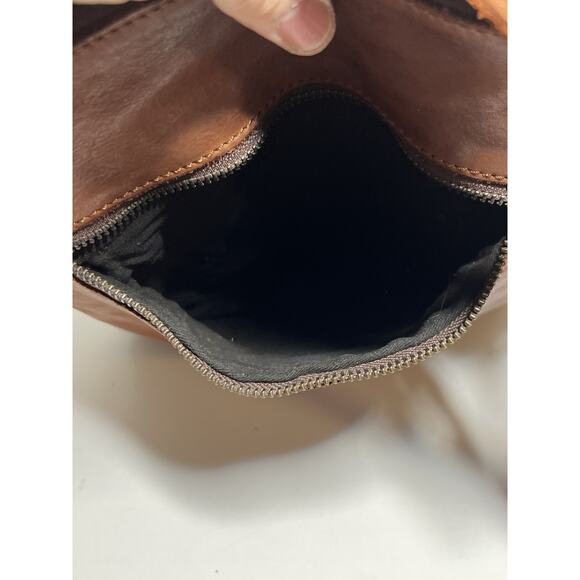 Harbour 2nd EUC Brown Woven Leather Crossbody Shoulder Handbag 10" x 11" MINT - Picture 7 of 12